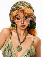 sugartiger Caramel Leopard Handwoven Oil Painting Vintage Women's Ceramic Necklaces
