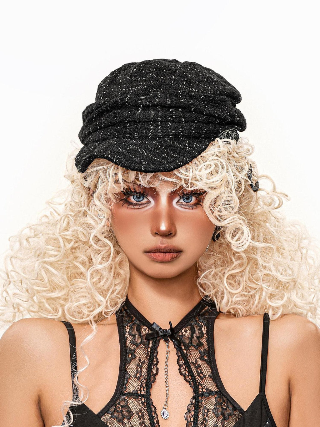 sugartiger Caramel Leopard Knitted Vintage Stacked Curved Brim Women's Berets