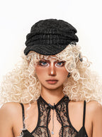 sugartiger Caramel Leopard Knitted Vintage Stacked Curved Brim Women's Berets