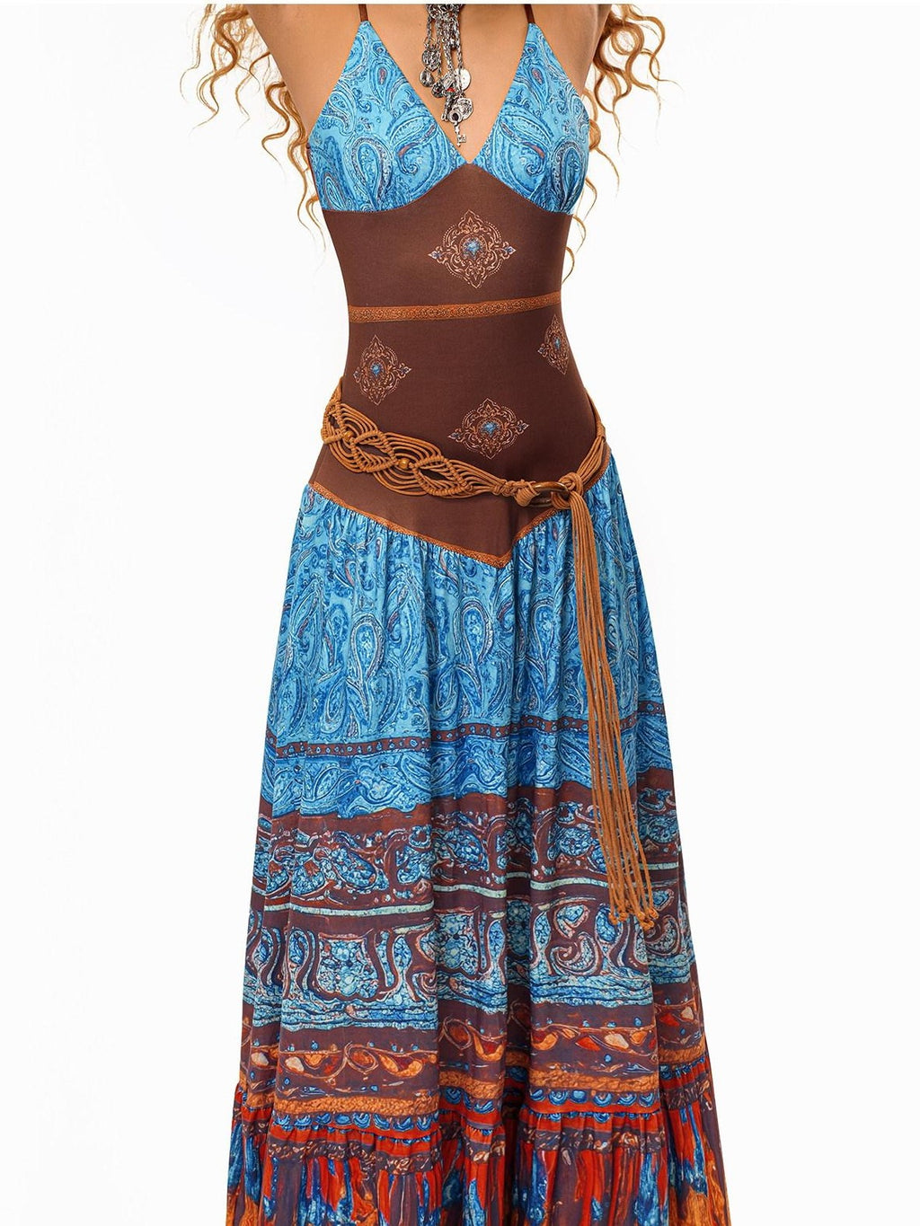 sugartiger Caramel Leopard Northwest Ethnic Handmade Crochet Woven Vintage Women's Belts
