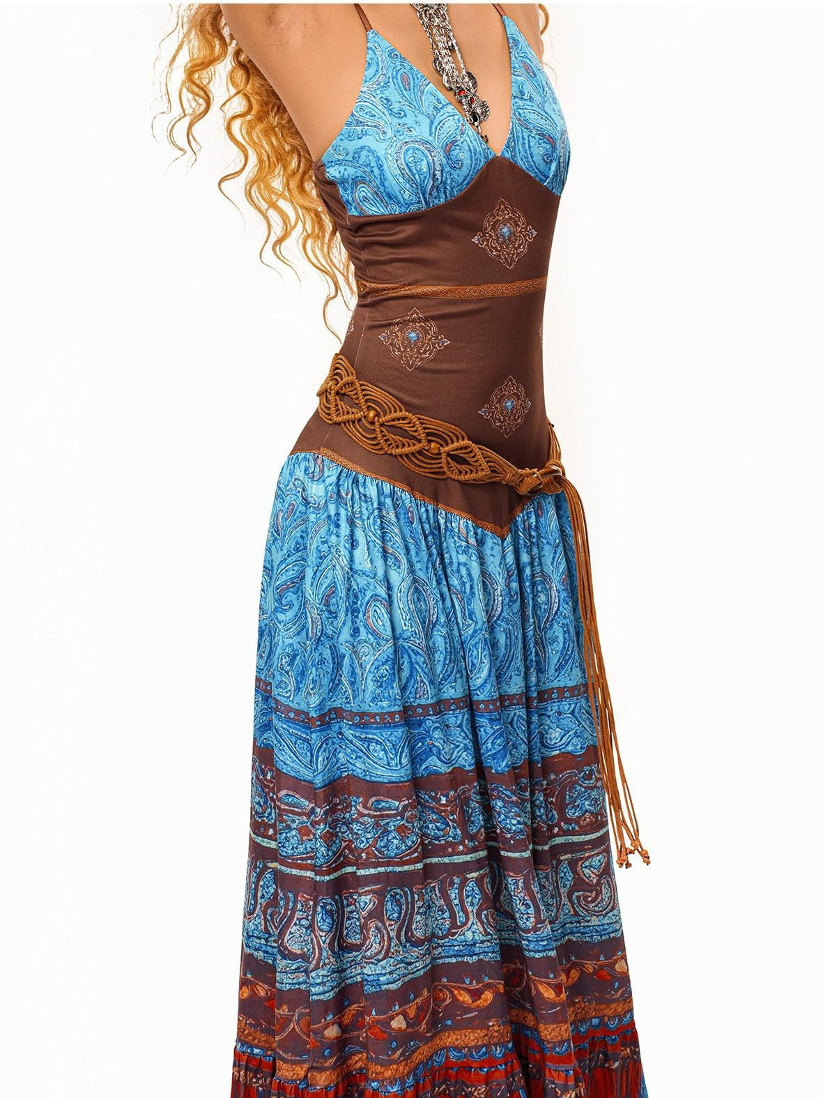 sugartiger Caramel Leopard Northwest Ethnic Handmade Crochet Woven Vintage Women's Belts