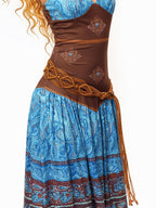 sugartiger Caramel Leopard Northwest Ethnic Handmade Crochet Woven Vintage Women's Belts