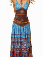 sugartiger Caramel Leopard Northwest Ethnic Handmade Crochet Woven Vintage Women's Belts