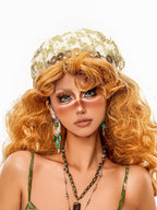 sugartiger Caramel Leopard Patchwork Floral Bohemian Women's Handwoven Knitted Headdresses