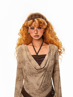 sugartiger Caramel Leopard Plaid Vintage Wide Band High Crown Women's Headdresses