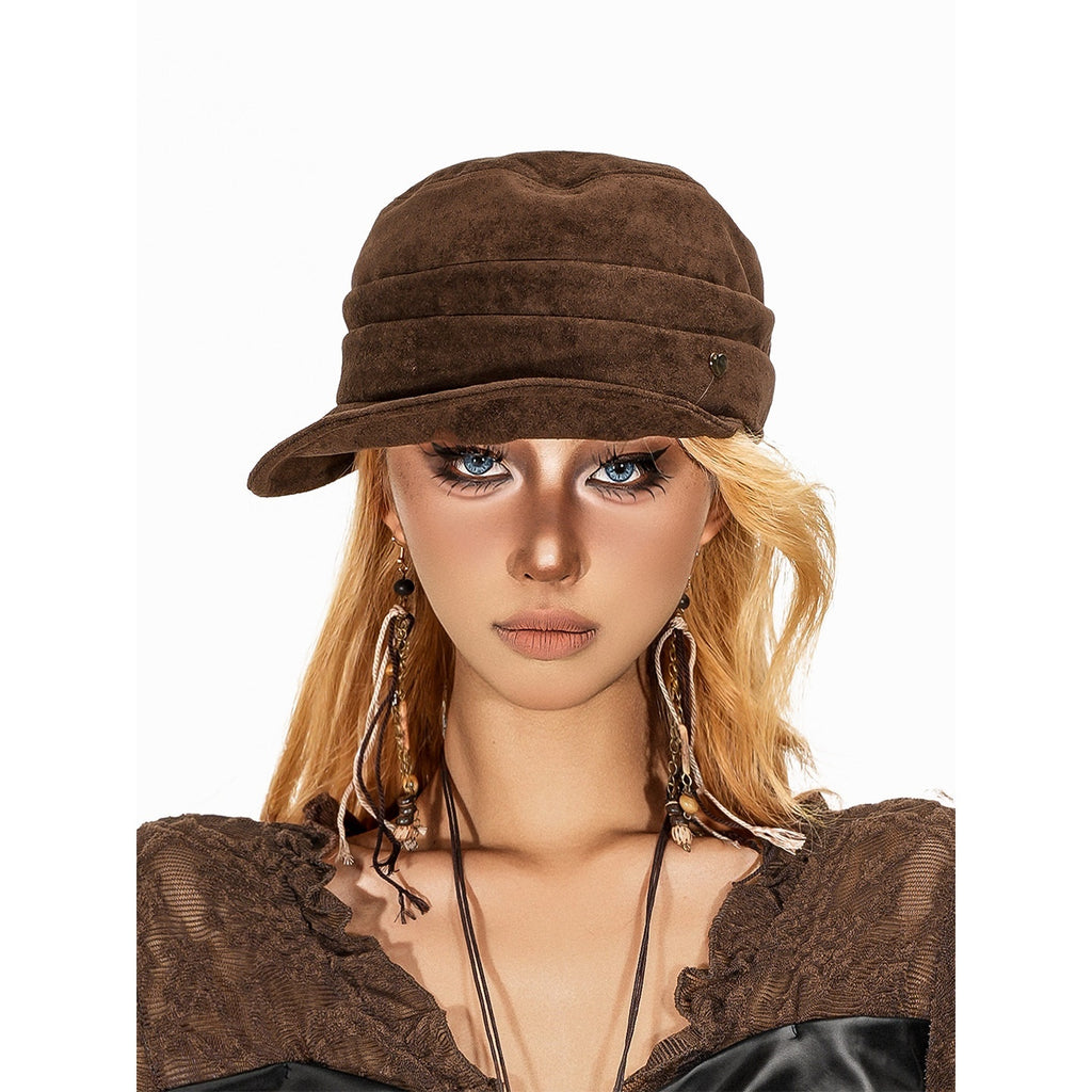 sugartiger_Caramel_Leopard_Pleated_Octagonal_Equestrian_Newsboy_Women's_Suede_Velvet_Berets_1039553059145_MISSTT