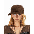 sugartiger_Caramel_Leopard_Pleated_Octagonal_Equestrian_Newsboy_Women's_Suede_Velvet_Berets_1039553059145_MISSTT