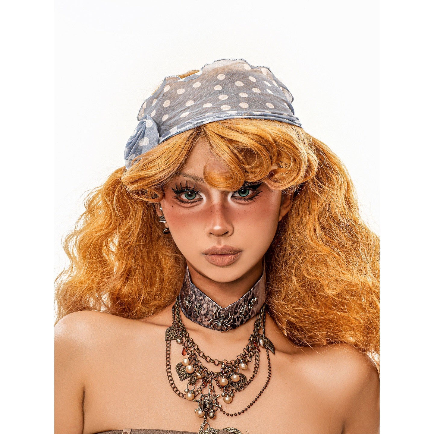sugartiger_Caramel_Leopard_Polka_Dot_Retro_Women's_Lightweight_Square_Scarf_Hair_Accessories_1060148236698_MISSTT