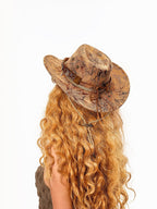 sugartiger Caramel Leopard Print Coin Tassel Tibetan Ethnic Wide Brim Women's Cowboy Hats
