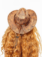 sugartiger Caramel Leopard Print Coin Tassel Tibetan Ethnic Wide Brim Women's Cowboy Hats