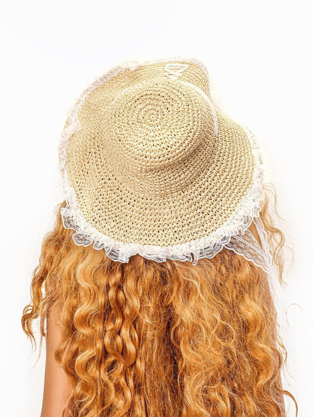sugartiger Caramel Leopard Print Lace Trim Wide Brim Women's Straw Sun Hats