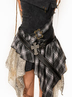 sugartiger Caramel Leopard Punk Studded Rhinestone Cross Vintage Women's Belts