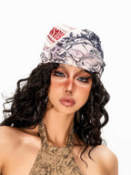 sugartiger Caramel Leopard Rectangular Floral Print Graffiti Women's Headdresses