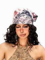 sugartiger Caramel Leopard Rectangular Floral Print Graffiti Women's Headdresses