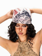 sugartiger Caramel Leopard Rectangular Floral Print Graffiti Women's Headdresses