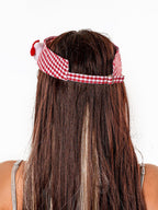 sugartiger Caramel Leopard Red Plaid Cat Patch Open Top Cutout Wide Brim Women's Sun Hats
