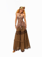 sugartiger Caramel Leopard Ruched Foil Stamped 3d Floral Women's Lurex Hair Accessories