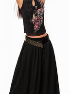 sugartiger Caramel Leopard Spliced Studded Western Punk Women's Wide Waist Cincher Belts