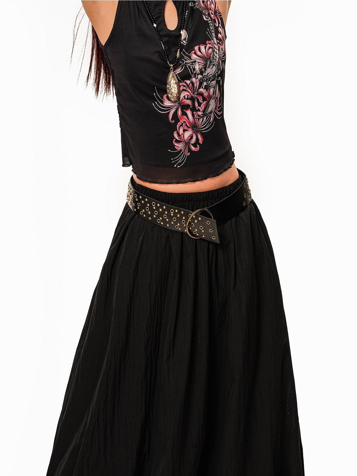 sugartiger Caramel Leopard Spliced Studded Western Punk Women's Wide Waist Cincher Belts