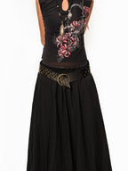 sugartiger Caramel Leopard Spliced Studded Western Punk Women's Wide Waist Cincher Belts