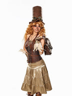 sugartiger Caramel Leopard Steampunk Goggles Knight Top Hat Women's Leather Hats