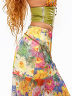 sugartiger Caramel Leopard Sunflower Chain Vintage Women's Metal Glossy Belts