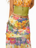 sugartiger Caramel Leopard Sunflower Chain Vintage Women's Metal Glossy Belts