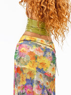 sugartiger Caramel Leopard Sunflower Chain Vintage Women's Metal Glossy Belts