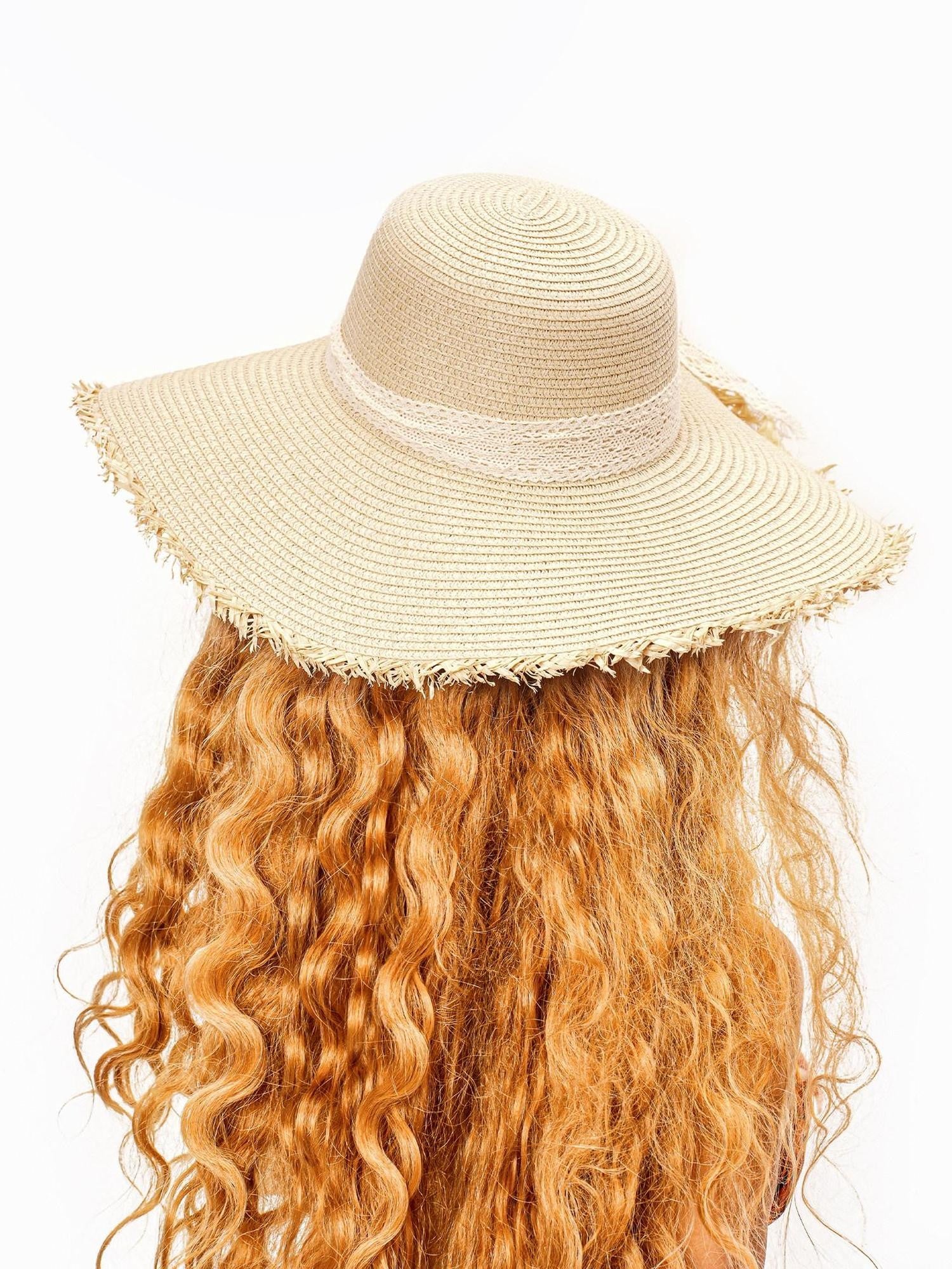 sugartiger Caramel Leopard Tassel Handwoven Wide Brim Women's Raffia Straw Sun Hats