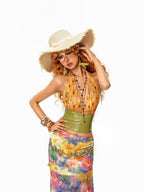 sugartiger Caramel Leopard Tassel Handwoven Wide Brim Women's Raffia Straw Sun Hats