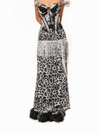 sugartiger Caramel Leopard Tassel Sequin Patchwork Triangle Women's Other Material Belts