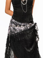 sugartiger Caramel Leopard Vintage Crescent Waist Chain Y2k Women's Glossy Metal Belts