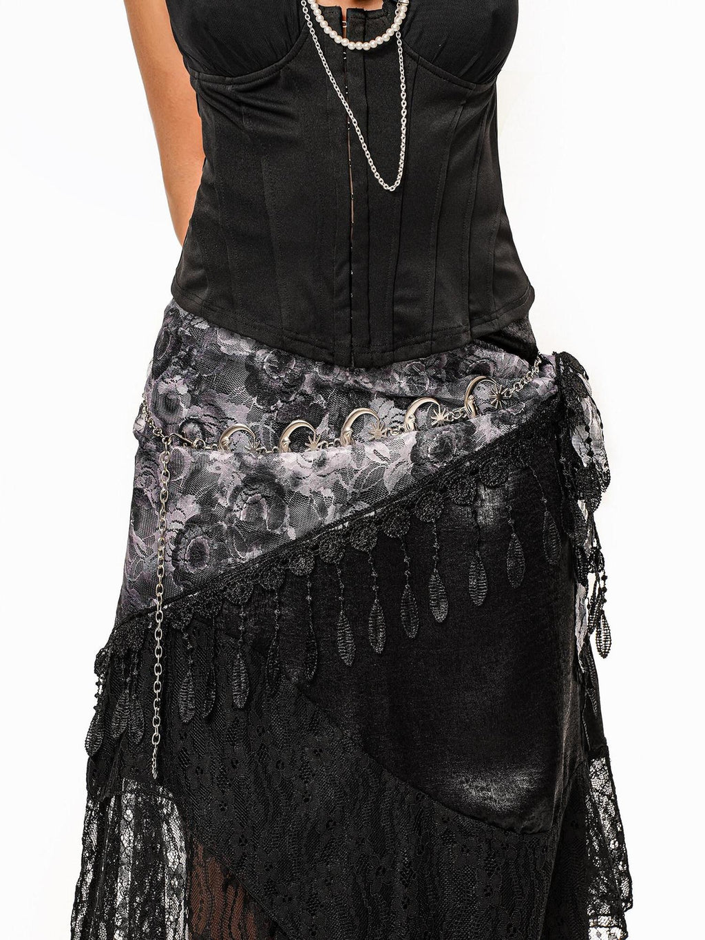 sugartiger Caramel Leopard Vintage Crescent Waist Chain Y2k Women's Glossy Metal Belts