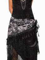 sugartiger Caramel Leopard Vintage Floral Tassel Triangle Tie Women's Clothing Accessories