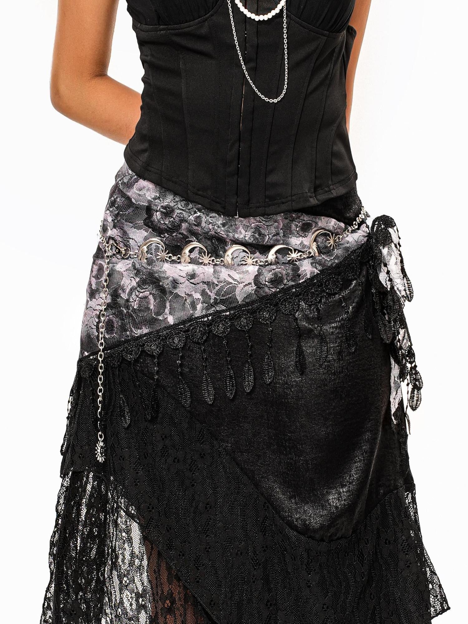 sugartiger Caramel Leopard Vintage Floral Tassel Triangle Tie Women's Clothing Accessories