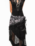 sugartiger Caramel Leopard Vintage Floral Tassel Triangle Tie Women's Clothing Accessories