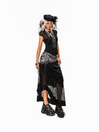 sugartiger Caramel Leopard Vintage Floral Tassel Triangle Tie Women's Clothing Accessories