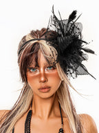 sugartiger Caramel Leopard Vintage Gothic Handmade Women's Feather Headdresses