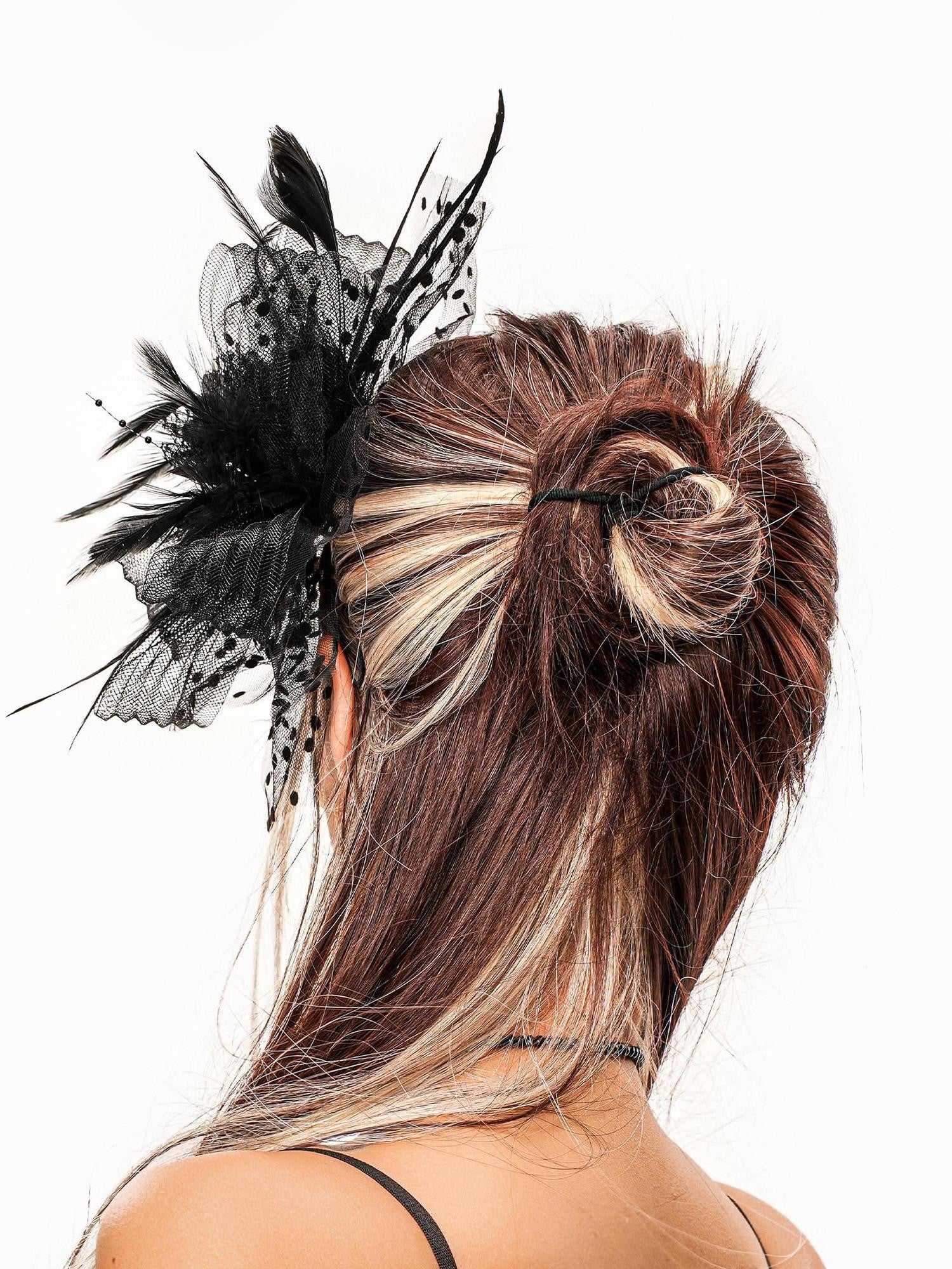 sugartiger Caramel Leopard Vintage Gothic Handmade Women's Feather Headdresses