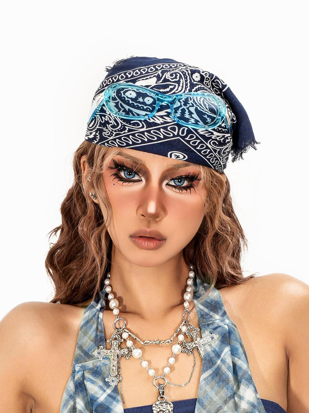 sugartiger Caramel Leopard Vintage Paisley Floral Print Korean Style Women's Headdresses