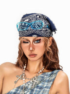 sugartiger Caramel Leopard Vintage Paisley Floral Print Korean Style Women's Headdresses