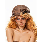 sugartiger_Caramel_Leopard_Vintage_Pleated_Irregular_Octagonal_Women's_Leather_Berets_1033118475189_MISSTT