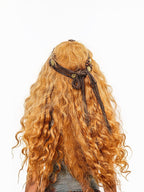 sugartiger Caramel Leopard Vintage Rattan Braided Women's Coconut Shell Layered Pendants