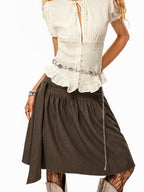 sugartiger Caramel Leopard Vintage Silver Shell Chain Women's Metal Belts