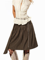 sugartiger Caramel Leopard Vintage Silver Shell Chain Women's Metal Belts
