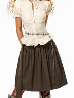 sugartiger Caramel Leopard Vintage Silver Shell Chain Women's Metal Belts