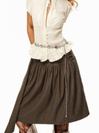 sugartiger Caramel Leopard Vintage Silver Shell Chain Women's Metal Belts