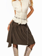 sugartiger Caramel Leopard Vintage Silver Shell Chain Women's Metal Belts