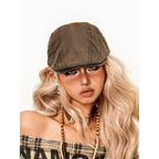 sugartiger_Caramel_Leopard_Washed_Distressed_Flat_Brim_Round_Top_Women's_Adjustable_Berets_1038187743490_MISSTT