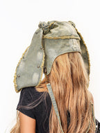 sugartiger Caramel Leopard Washed Distressed Rabbit Ear Vintage Women's Denim Hats